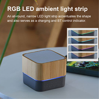 Cadeaux d'entreprise promotionnels personnalisés avec logo, haut-parleur portable mini sans fil en bambou écologique avec lumière RGB