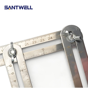 Règle pliante en acier inoxydable 250 mm, outil de mesure à 4 volets, règle pliante pour l'alignement et la mesure de la pose de carreaux - Product Image 6