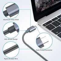 Cable trenzado de audio y vídeo 4K USB C a HDMI para MacBook Pro y iPad Pro y Samsung y más