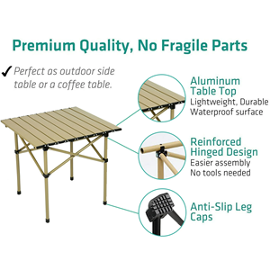 Mesa de Picnic Plegable Portátil de Acero para Exteriores, Muebles de Camping, Marca Oudtoor - Product Image 2