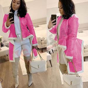 <b>Ladies</b> Breathable Doubled-Breasted Long <b>Light</b>-Green Shined-Leather Casual-Outdoor Trench-<b>Coats</b> Women With Button and Belt - Product Image 5