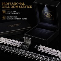 Collier cubain classique géométrique en laiton 20 mm avec zircone cubique 5A, longueur personnalisable et chaîne hip-hop en moissanite pour les fêtes