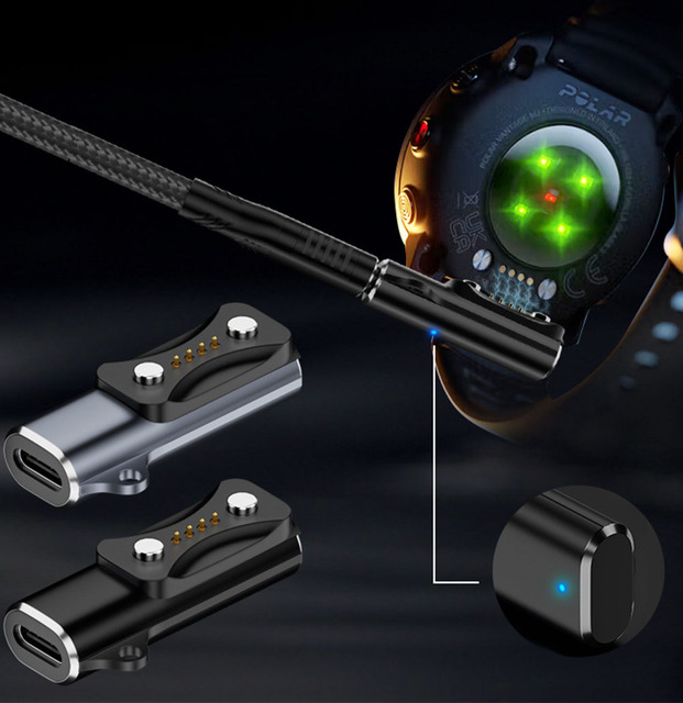 Portable Mini Type C Charging Adapter Connector for Polar Watches Charger USB C Adapter With Magnetic Feature