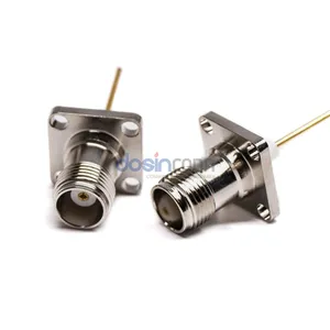 Serie TNC Conector coaxial RF Conector hembra Recto Brida de 4 orificios Soldadura PCB - Product Image 1