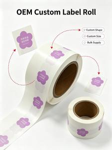 Etichette Adesive Trasparenti BOPP Antimanomissione Personalizzate con Stampa Floreale e Messaggio di Ringraziamento <span class=keywords><strong>per</strong></span> Sigillatura Confezioni di Assorbenti Igienici - Product Image 3