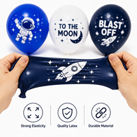 Ballons en latex imprimés astronaute spatial, fusée, planète, lune, étoile pour la décoration de fête d'anniversaire d'enfants sur le thème de la galaxie et de l'espace