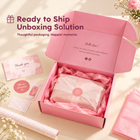 Bee Flat Versandkostensparende Wellpapp-Versandkartons mit individuellem Logo, rosa Karton für monatliche Abo-Pakete