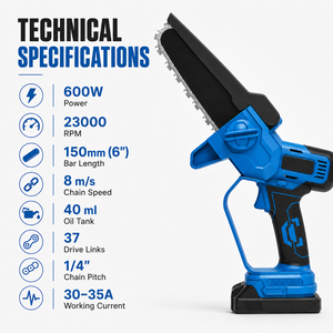 <span class=keywords><strong>Mini</strong></span> <span class=keywords><strong>Motosierra</strong></span> Eléctrica Inalámbrica OEM de 6 Pulgadas y 600W para Podar Árboles, Compatible con Batería <span class=keywords><strong>Makita</strong></span> (Solo Herramienta) - Product Image 2