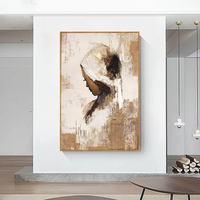 Décor à la maison techniques mixtes art fait à la main acrylique feuille d'or texturé peinture à l'huile femme portrait art toile art mural