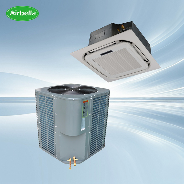 Light Commercial Ceiling Mounted 4-way Cassette Air Conditioner 24000-60000 BTU R410A Energy Efficient Class Hotel Household