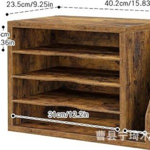 Wooden desktop <b>storage</b> rack, vintage <b>file</b> organizer, envelope and mail <b>storage</b> box, office document organizer. - Product Image 1