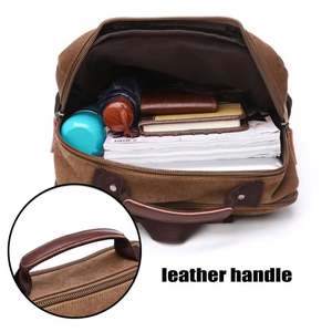 กระเป๋าเป้สะพายหลังผู้ชายแบบสปอร์ตสำหรับเดินทาง  โลโก้สั่งทำได้  วินเทจ กันน้ำ ใส่แล็ปท็อปได้  ความจุขนาดใหญ่  ผ้าแคนวาส สำหรับนักเรียน - Product Image 4