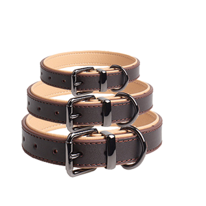Nuevo <span class=keywords><strong>Collar</strong></span> de Perro Ajustable de Cuero Italiano Genuino, Moderno, Sólido, Liso y Duradero - Product Image 1
