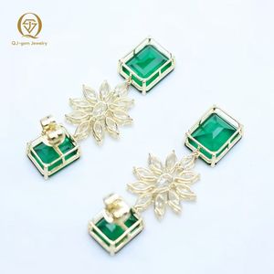 Luxury <b>Earring</b> <b>Emerald</b> Lab Grown Diamond with IGI Certificaite Match Gala Wearing 18K Real <b>Gold</b> Custom for Women's Gift - Product Image 3