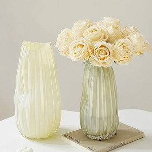 Contempo <span class=keywords><strong>in</strong></span> vetro <span class=keywords><strong>vaso</strong></span> di <span class=keywords><strong>fiori</strong></span> soffiato a bocca sfumata colori sfumati <span class=keywords><strong>in</strong></span> giallo più tonalità di arachide Texture decorazione <span class=keywords><strong>da</strong></span> tavolo per il matrimonio a casa - Product Image 5