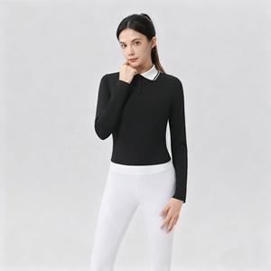 <span class=keywords><strong>Polo</strong></span> da <span class=keywords><strong>donna</strong></span> a maniche lunghe con colletto rialzato Color-block, Slim Fit, stile retrò, Casual e adatta per il Tennis - Product Image 3