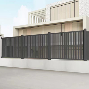 Puertas de entrada de aluminio deslizantes delanteras modernas Puerta de entrada motorizada Puerta de entrada automática eléctrica Puerta de entrada deslizante de aluminio - Product Image 3