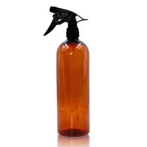 <span class=keywords><strong>Boston</strong></span> — bouteille ronde en ambre animaux de compagnie, avec déclencheur, 1000ml, emballage liquide - Product Image 1