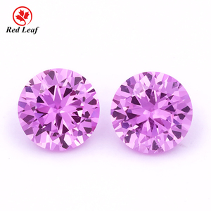 Corindón al por Mayor Redleaf 2 #   Gemas Sueltas <span class=keywords><strong>de</strong></span> Corindón Sintético, Corte <span class=keywords><strong>Diamante</strong></span> Redondo, Color <span class=keywords><strong>Rosa</strong></span> - Product Image 1