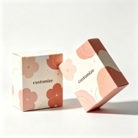 Boîte cosmétique de luxe personnalisée avec logo, en crème et terre cuite, avec design abstrait en feuille d'or, boîte en carton rigide pour produits de beauté