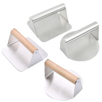 Nieuwe Product Duurzaam Ronde Zware Rvs Burger Smasher Hamburger Vlees Burger Druk Metalen Perfect Voor Platte Top Bbq Grill