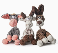Jouet à mâcher couineur en peluche pour animaux de compagnie, en corde de coton et polaire de maïs, durable, pour la dentition, avec son d'âne, pour chien