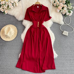 Vente en gros – Nouvelles robes décontractées d'été 2026 pour femmes, élégantes, à <span class=keywords><strong>col</strong></span> en <span class=keywords><strong>V</strong></span> et <span class=keywords><strong>manches</strong></span> <span class=keywords><strong>courtes</strong></span>, disponibles en 10 couleurs - Product Image 5