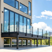 Système de balustrade en verre sans cadre en acier inoxydable antirouille à montage latéral personnalisé, verre trempé transparent pour escalier et balcon