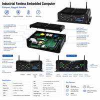 Mini PC Industrial Integrado Sin Ventilador, Nuevo y en Oferta, con Puerto Serial 250U, 6 Puertos USB, 6 Puertos COM, 2 Puertos SATA, 2 Puertos LAN, SSD