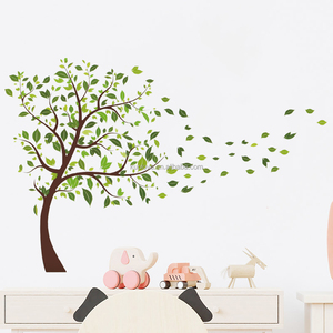 <span class=keywords><strong>Grand</strong></span> <span class=keywords><strong>arbre</strong></span> plante verte Stickers muraux salon chambre décoration papier peint auto-adhésif peinture PVC Stickers muraux - Product Image 2