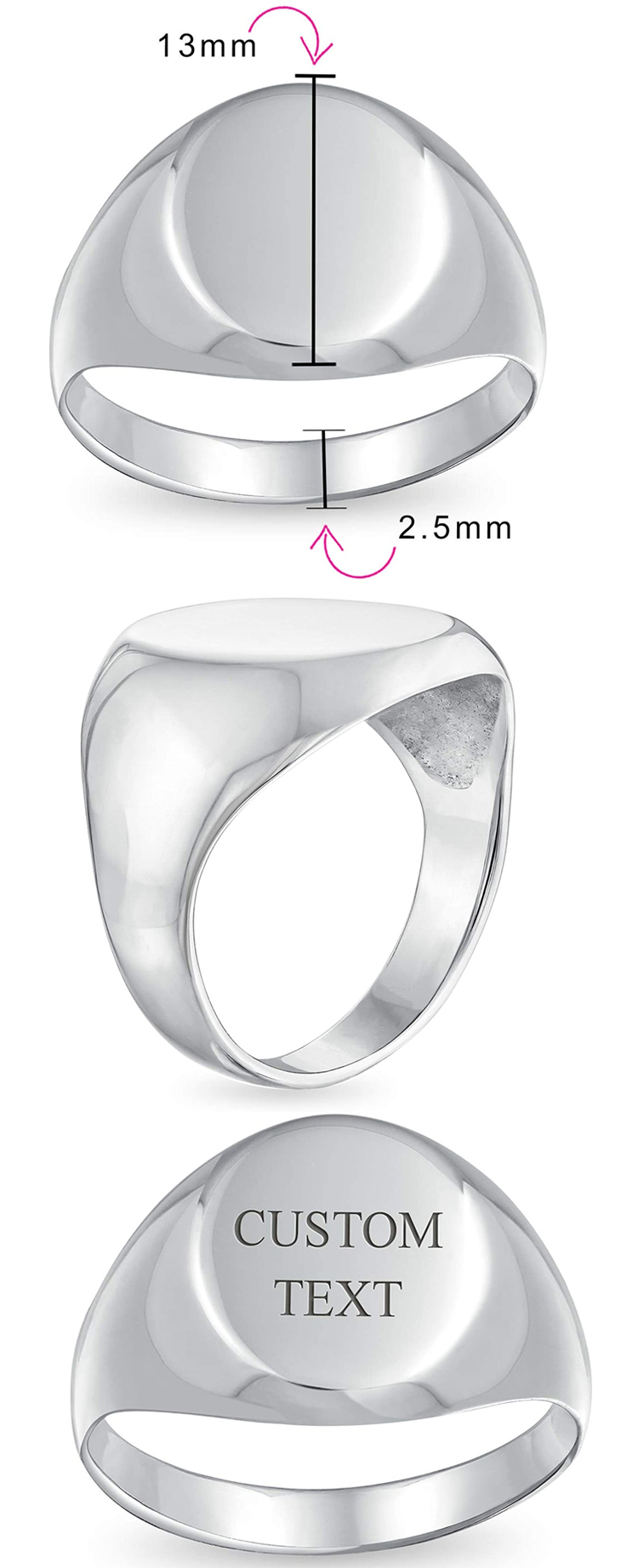por atacado Homens baratos projetar seu próprio aço em branco anel personalizado de aço inoxidável Blank Men Men Sinete Ring 
