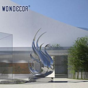 विशाल आउटडोर आधुनिक अमूर्त स्टेनलेस स्टील हंस मूर्तिकला पशु मूर्ति - Product Image 1