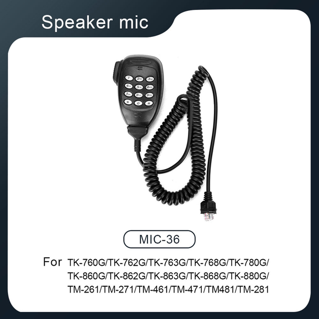 Anysecu MIC-36 DTMF Wired Omni-directional Condenser Handheld Microphone for Radios Walkie-Talkie Communication TK-760G TK-762G