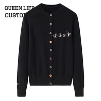 Coups de pinceau verdoyants personnalisés 	 Pull en laine pour femme avec logo personnalisé 	 Pulls en alpaga pour femmes