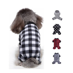ชุดนอนลายสก๊อตสำหรับสัตว์เลี้ยง,ชุดจั๊มพ์สูทสุนัขสำหรับฤดูหนาวเสื้อผ้าสุนัขกำมะหยี่ - Product Image 1