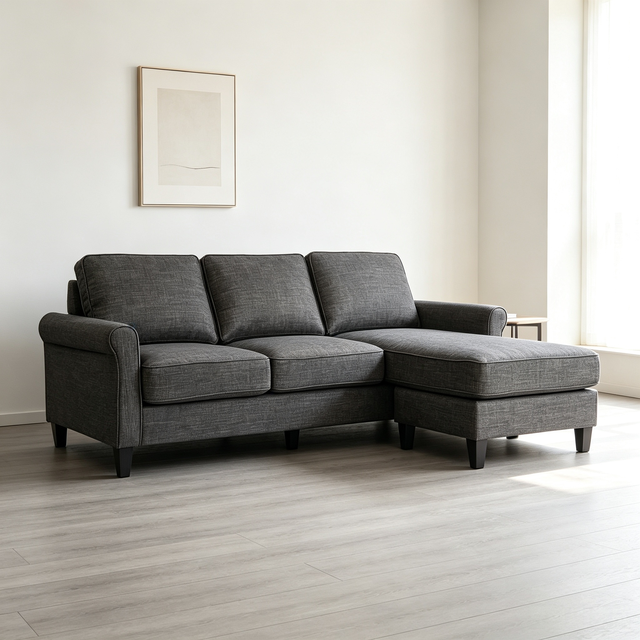 Modern Style High Quality L-Shape Corner Sofa Set with Fabric Cover for Living Room and Apartment