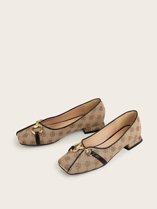 Nuevos Estilos Coreanos 2026 de Zapatos Planos de Mujer con Punta Cuadrada y Diseño de Patchwork, Tacones Bajos, Pantuflas Cómodas para Exteriores - Product Image 2