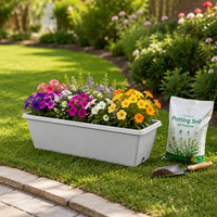 Jardinière rectangulaire en PP avec trous de drainage, écologique, biodégradable, légère, auto-arrosante, pour usage intérieur/extérieur