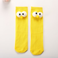 Logo personnalisé couleur bonbon 3D grands yeux chaussettes pour bébé avec motif de chat mignon équipage haut pour printemps automne et adolescents enfants mode