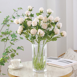 Rose artificielle en soie de style européen, 5 têtes, haute simulation, pour décorations de maison et de mariage - Product Image 3