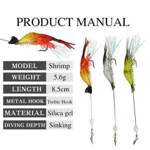 Câu Cá Giải Quyết Sản Phẩm 8.5Cm/5.6G Nhân Tạo Lures Mềm Tôm Với Móc Mô Phỏng Tôm Lures - Product Image 6