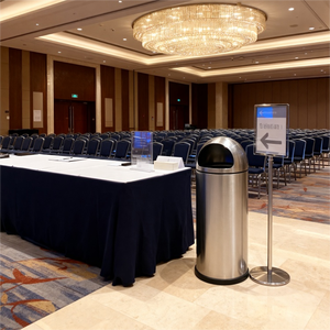 Trực tiếp ném thép không gỉ đạn Thùng rác có thể 20L 30L cho trong nhà nhà văn phòng nhà bếp ngoài trời PP bụi bin chân đạp nhà hàng - Product Image 1