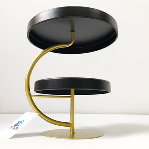 2 katmanlı siyah altın renk yuvarlak Metal düğün pastası standı tatlı ekran fincan kek standı - Product Image 2