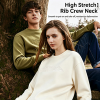 Sweat-shirt en molleton à col rond avec logo personnalisé en relief, respirant, doux, à manches longues, idéal pour les trajets urbains et les activités de plein air