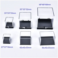 Boîtes de présentation en acrylique pour minéraux, boîtes à spécimens en cube pour objets de collection