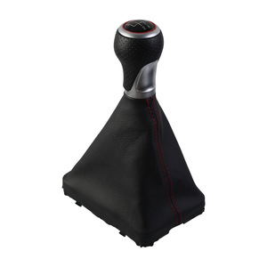 Poignée de levier de vitesses Audi en cuir noir, transmission manuelle, design ergonomique - Product Image 1
