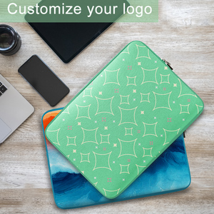 Chống Sốc Máy Tính Xách Tay Pouch Tùy Chỉnh In Mô Hình Máy Tính Xách Tay Tay Áo Màu Hồng Và Màu Xanh Lá Cây Vuông Không Thấm Nước Máy Tính Xách Tay Bìa Bảo Vệ Túi - Product Image 4