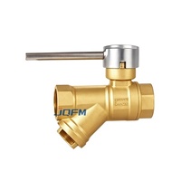 Robinet à bille manuel en laiton fileté avec filtre Y intégré NPT BSP pour la plomberie, l'alimentation en eau, le chauffage et le traitement de l'eau