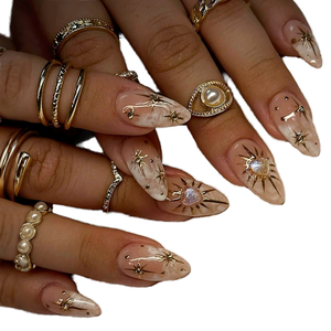 <span class=keywords><strong>Uñas</strong></span> Postizas Acrílicas de Larga Duración con Brillo Francés Sun Star, 24 Piezas - Product Image 1