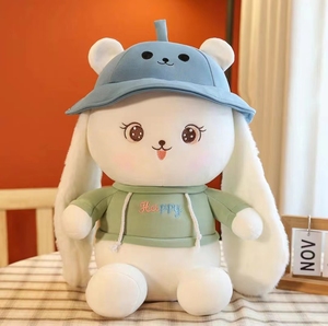 Coniglietto bambola carino piccola espressione morbida decorazioni per la casa coccole giocattoli di peluche - Product Image 2
